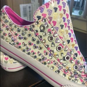 Girls bling’d gym shoes